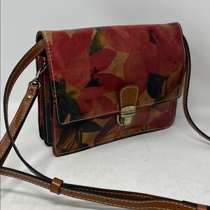 PATRICIA NASH SPRING MULTI FLORAL LEATHER LANZA CROSSBODY CLUTCH CONVERTIBLE